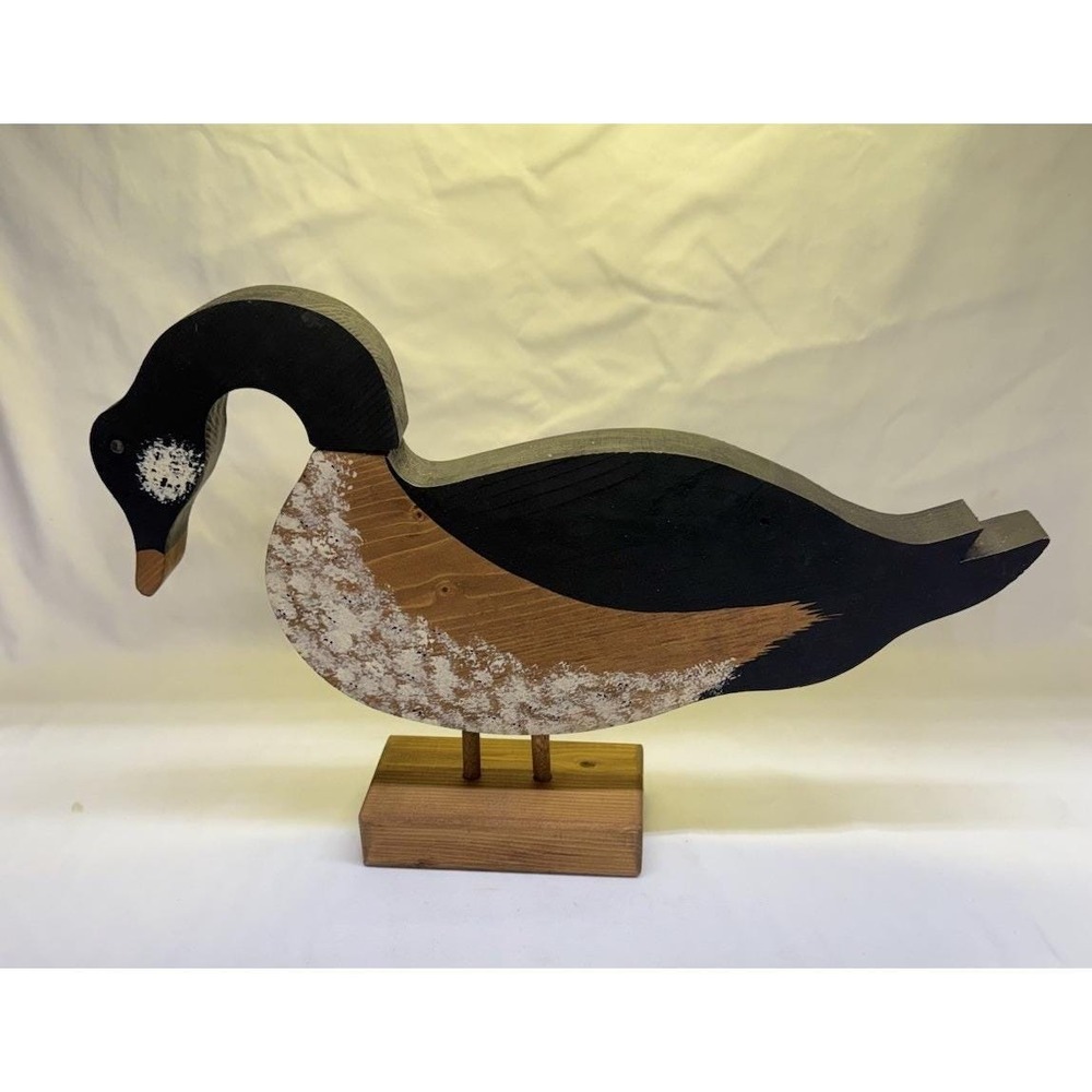 Vintage Handmade & Painted Folk Art Wooden Country Kitchen Canada Goose Duck